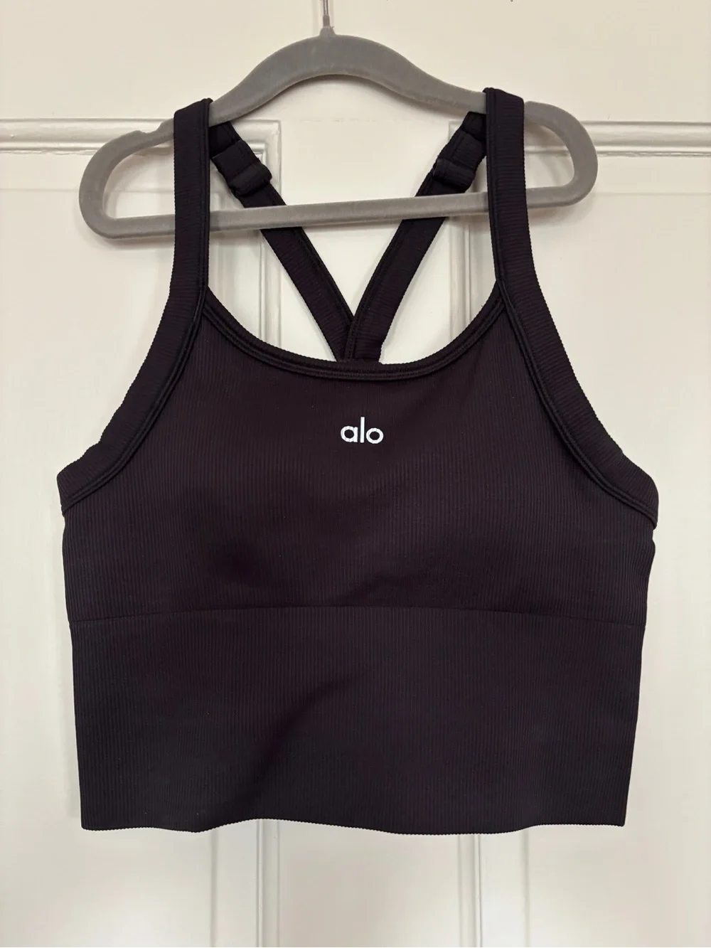 ALO seamless ribbed favorite bra crop top